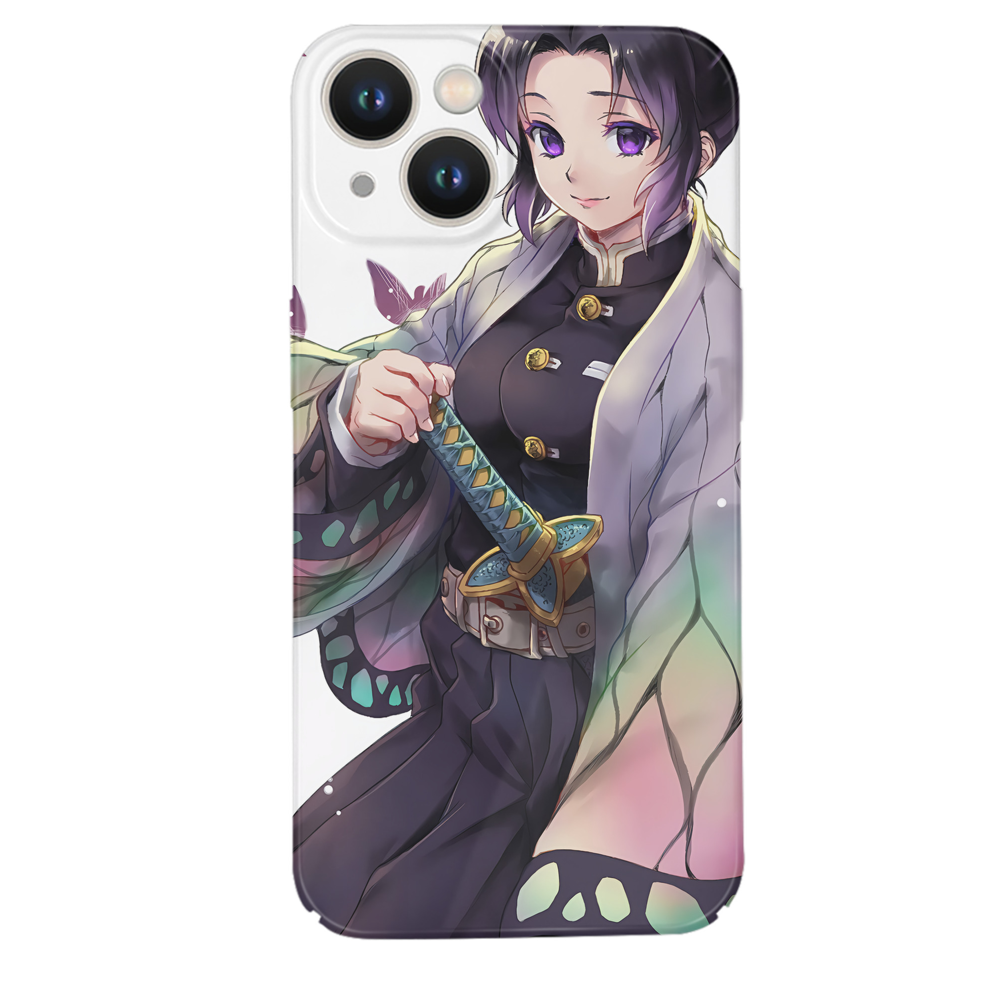 （画像用） 鬼滅の刃（きめつのやいば）蟲柱-胡蝶 しのぶ／こちょう しのぶ Kochou Shinobu 【iPhone 14シリーズ対応】ハードケース